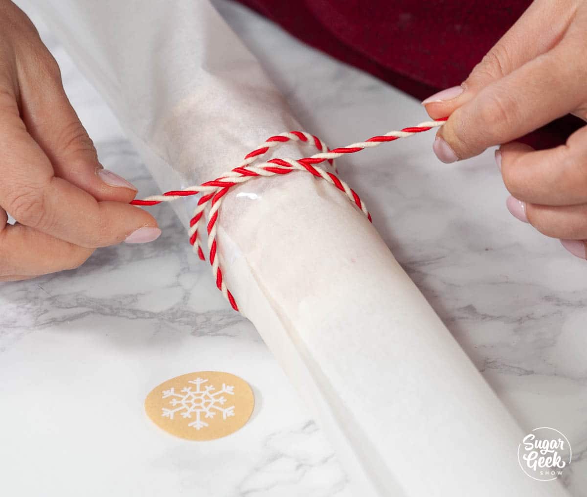 wrapping cutout cookies in parchment paper