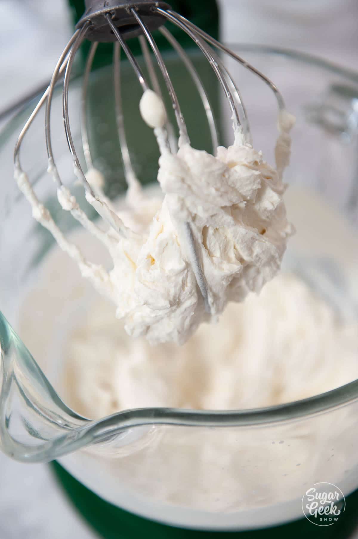 mascarpone whipped cream in a mixing bowl