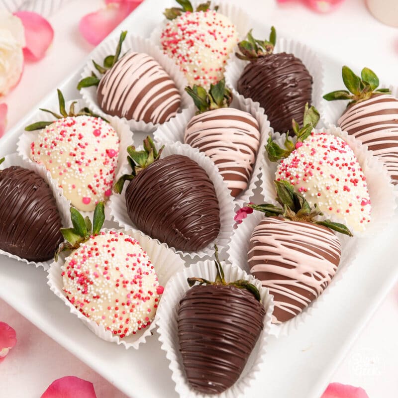 Chocolate-covered strawberries in cupcake liners
