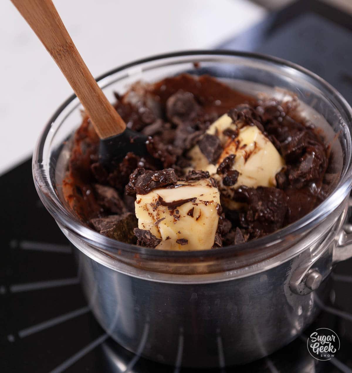 butter and chocolate in a bain marie