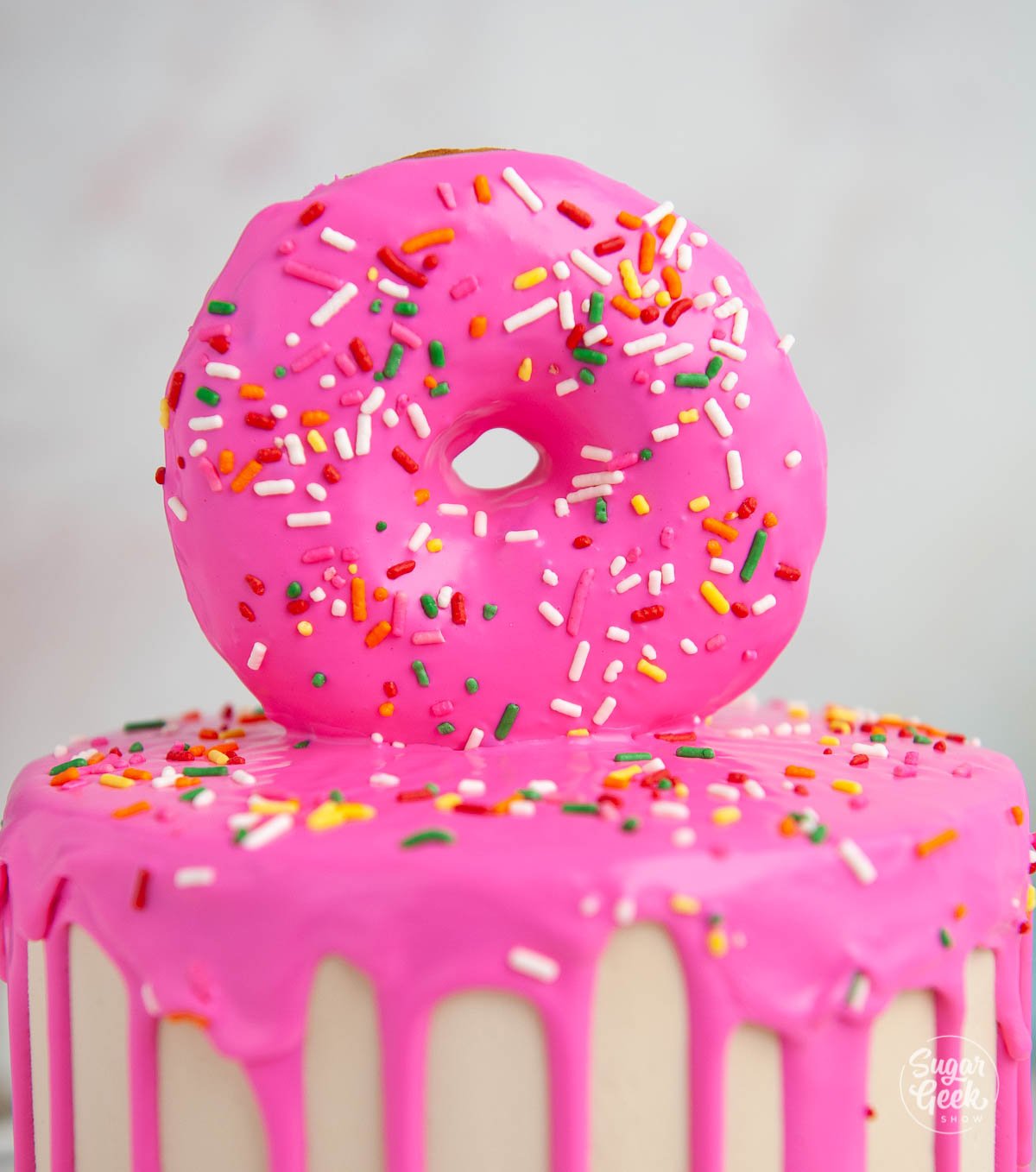 closeup of donut cake