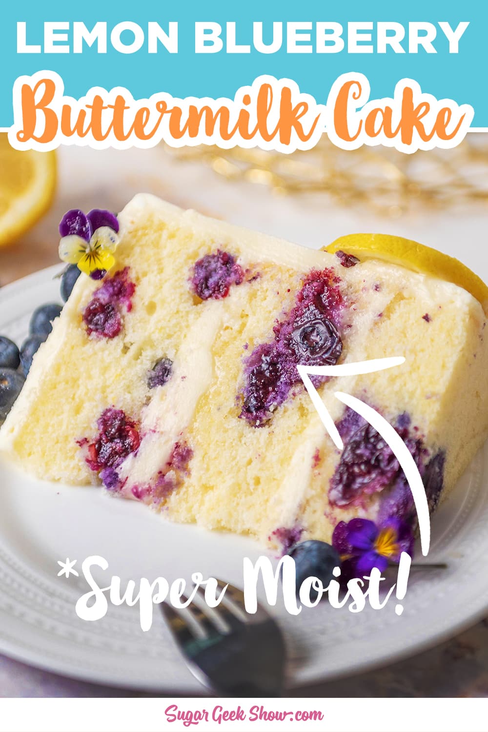 Moist Lemon Blueberry Cake With Lemon Cream Cheese Frosting