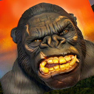 Cake sculpted to look like King Kong's face