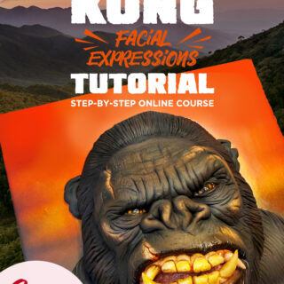Fondant sculpted to look like the face of King Kong making different facial expressions