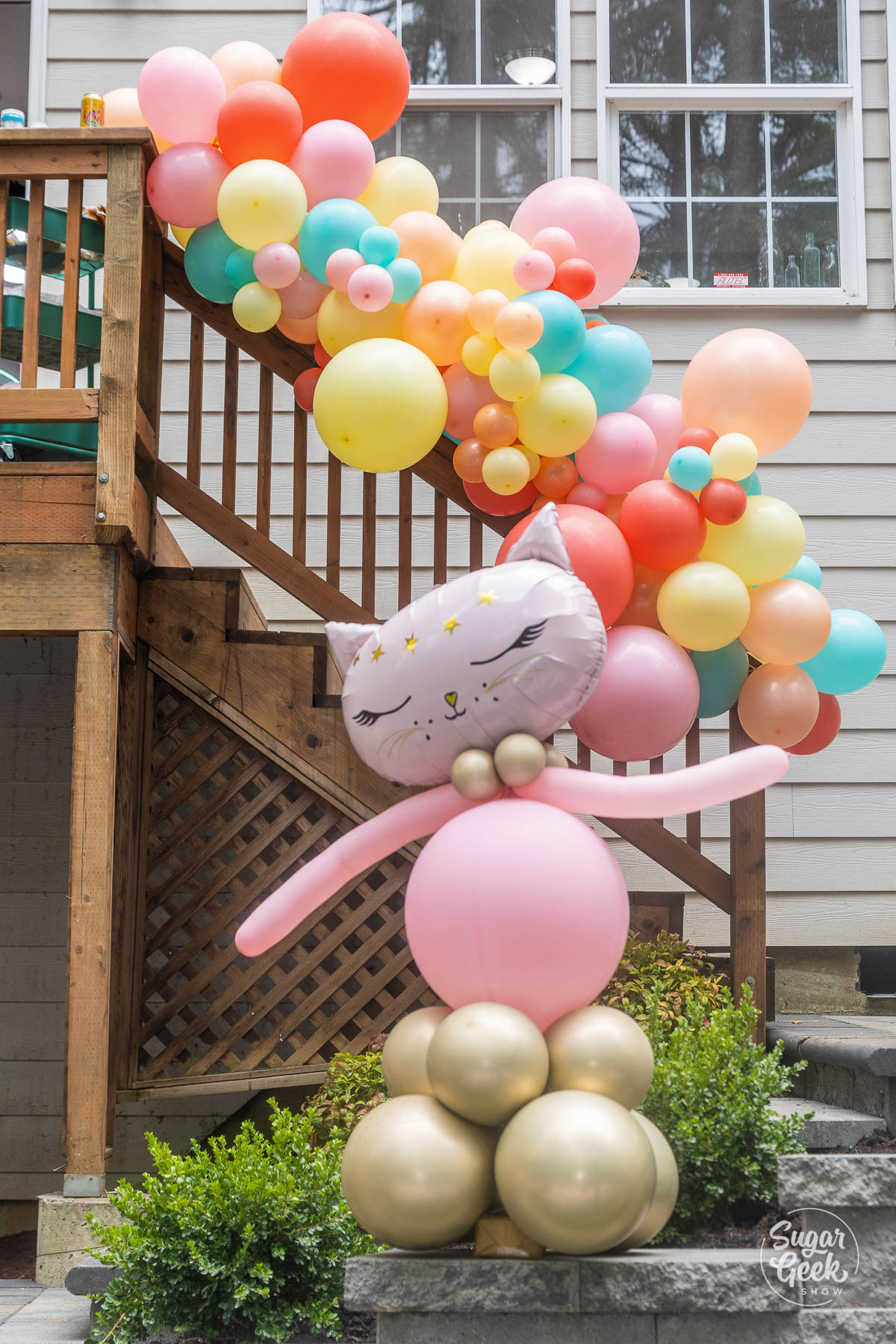 cat birthday party balloons