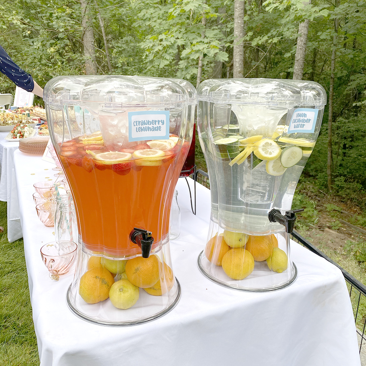 strawberry lemonade and cucumber lemon water