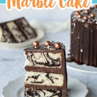 Graphic reads the best homemade marble cake