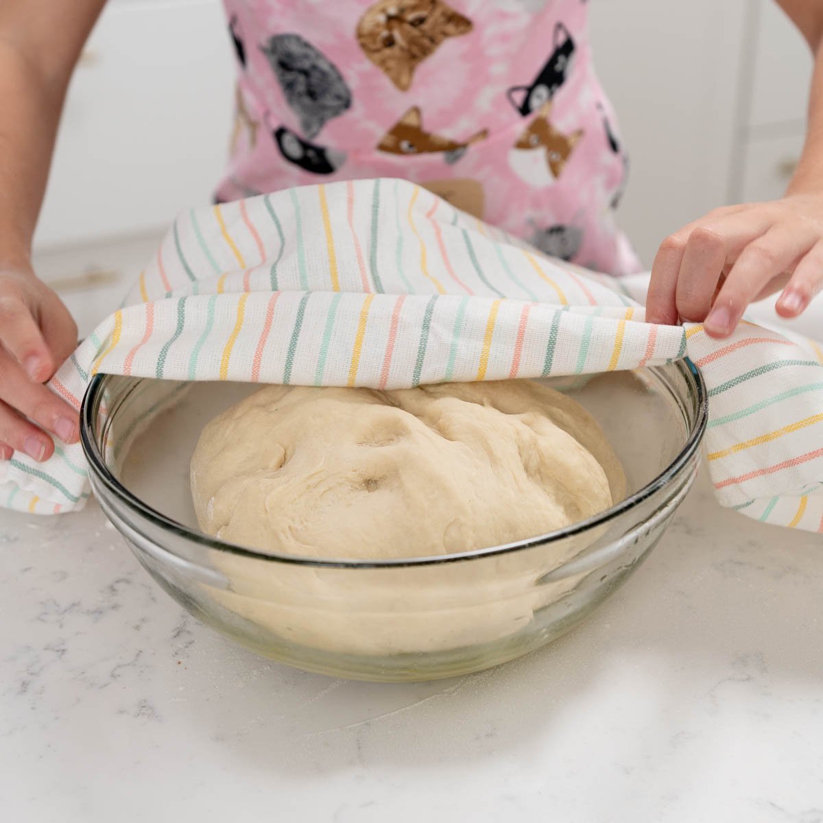 covering dough to proof