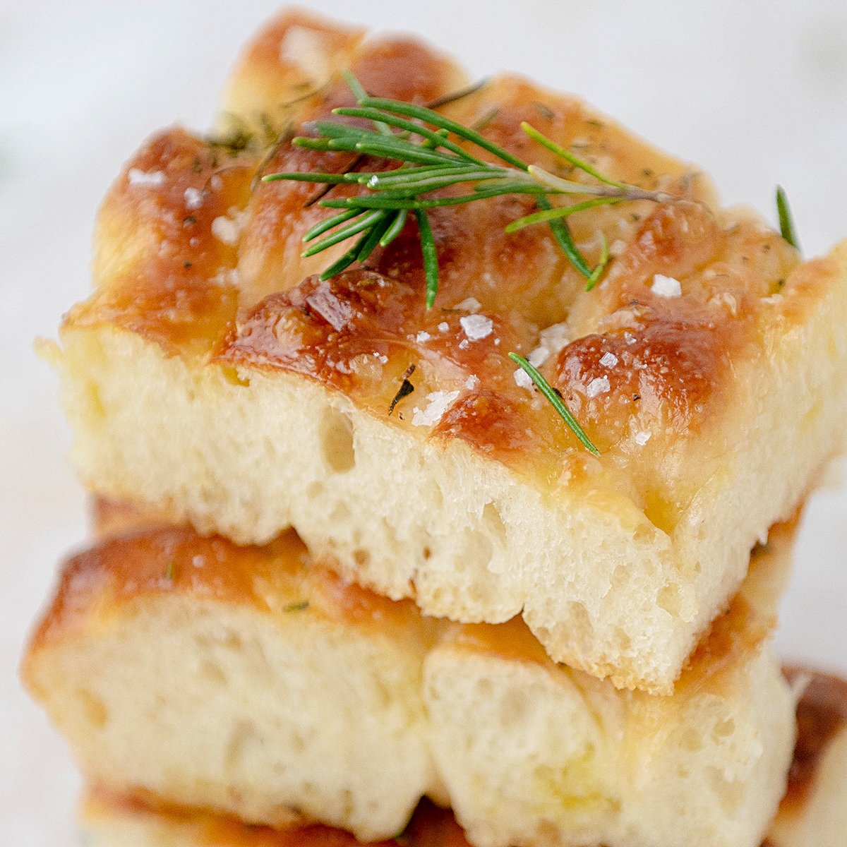 closeup of focaccia bread