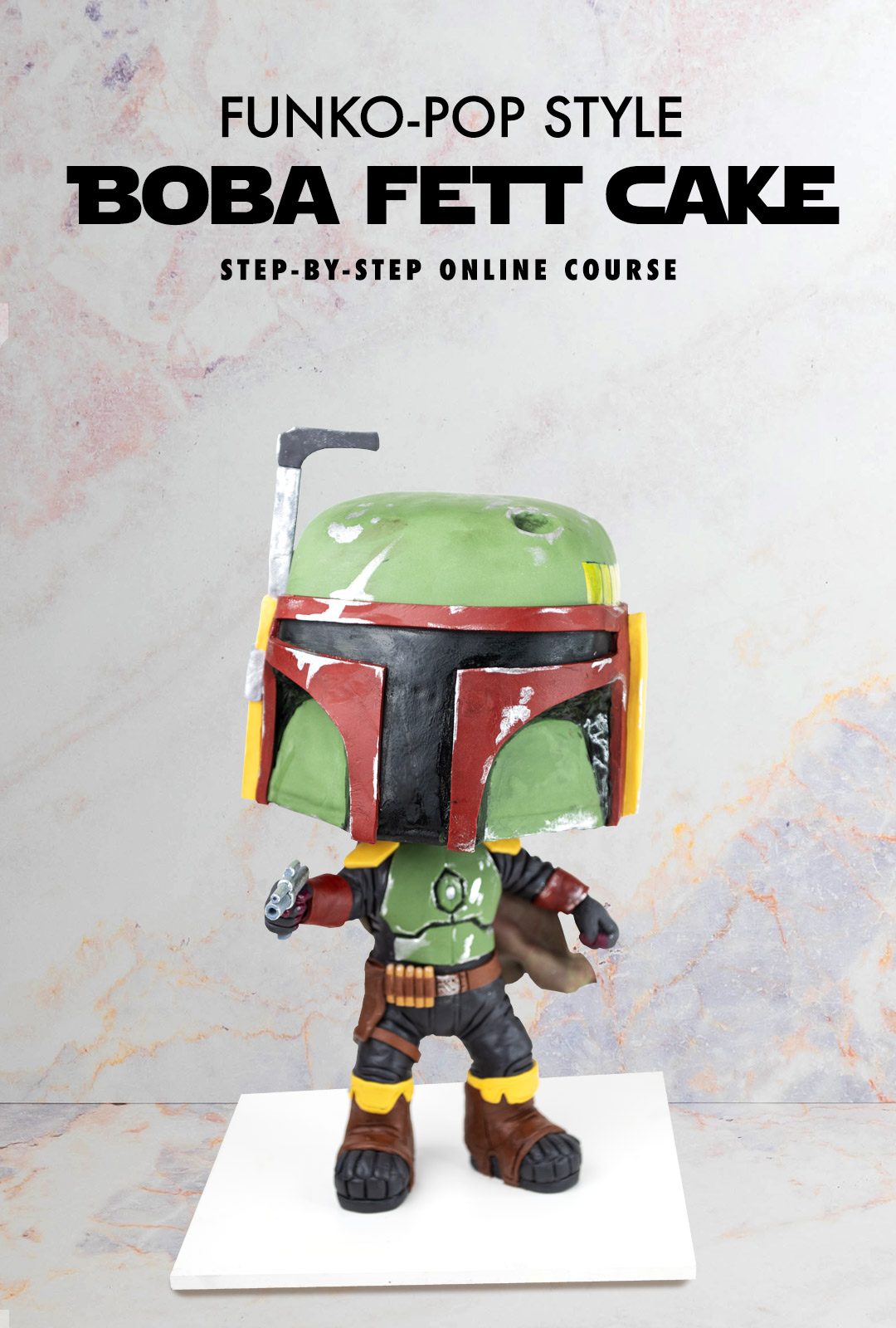 Cake sculpted to look like Boba Fett 