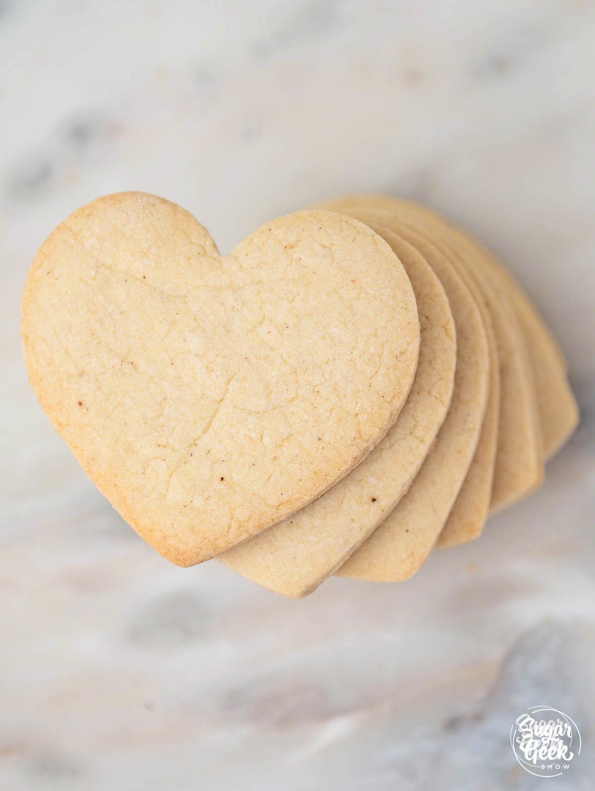 stacked heart shaped sugar cookies