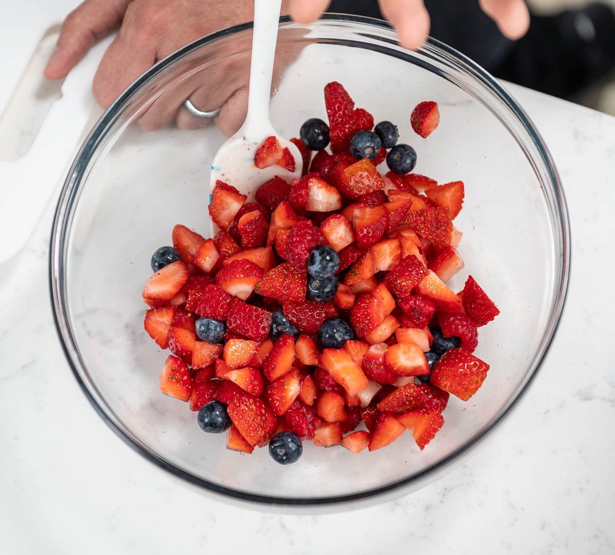 bowl of cut berries