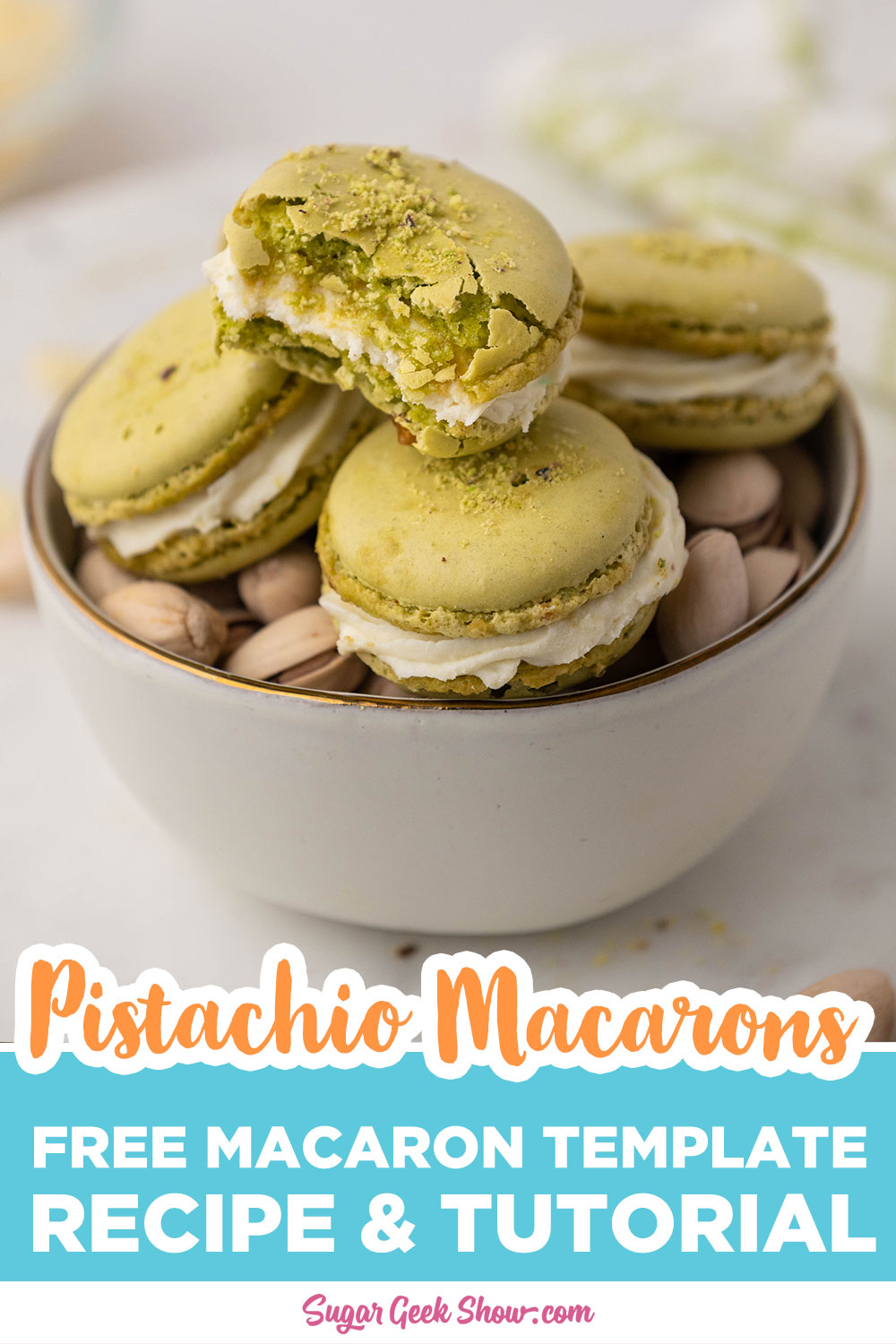 Pistachio Macaron with White Chocolate Buttercream – Sugar Geek Show