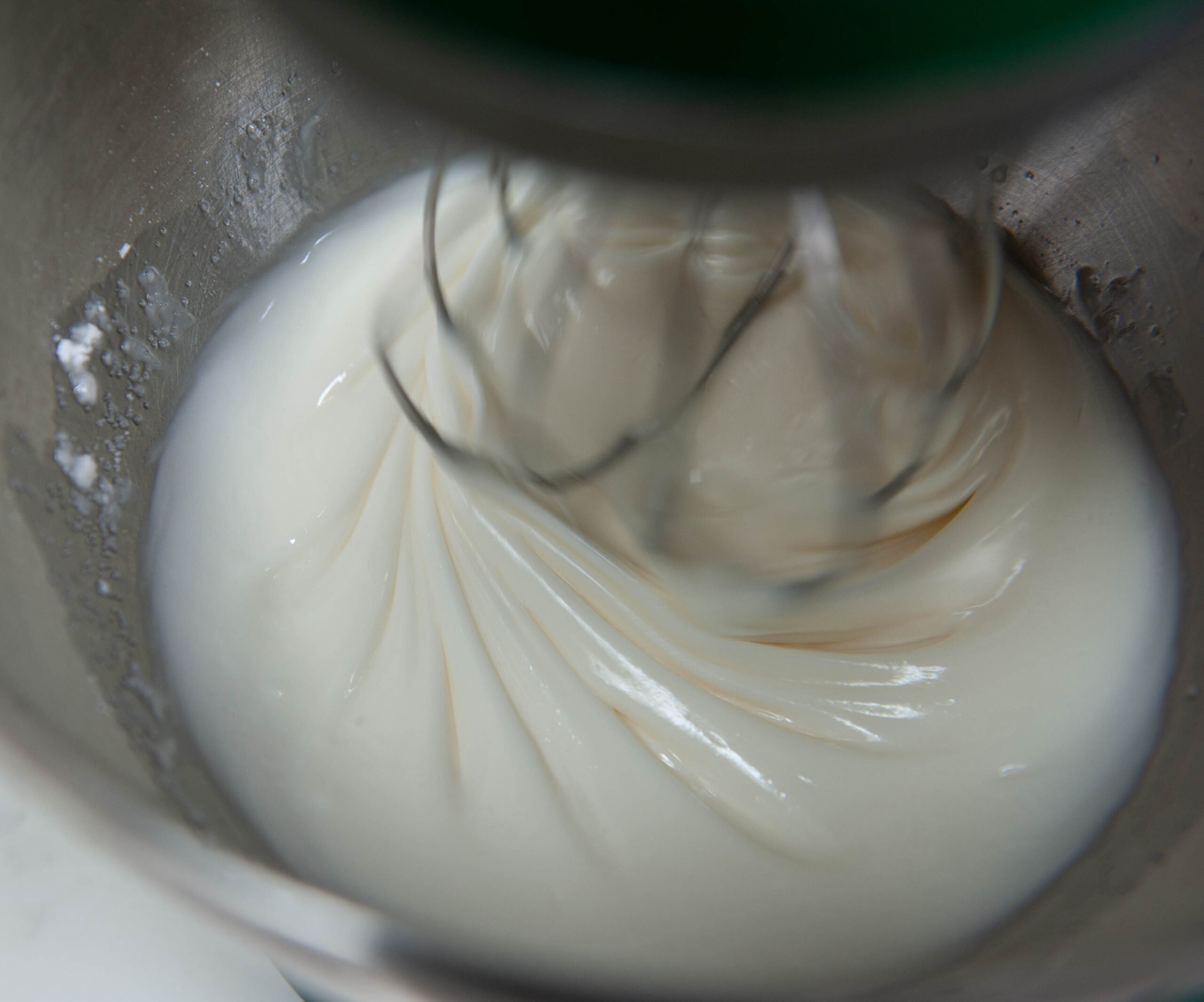 close up of whipped egg whites