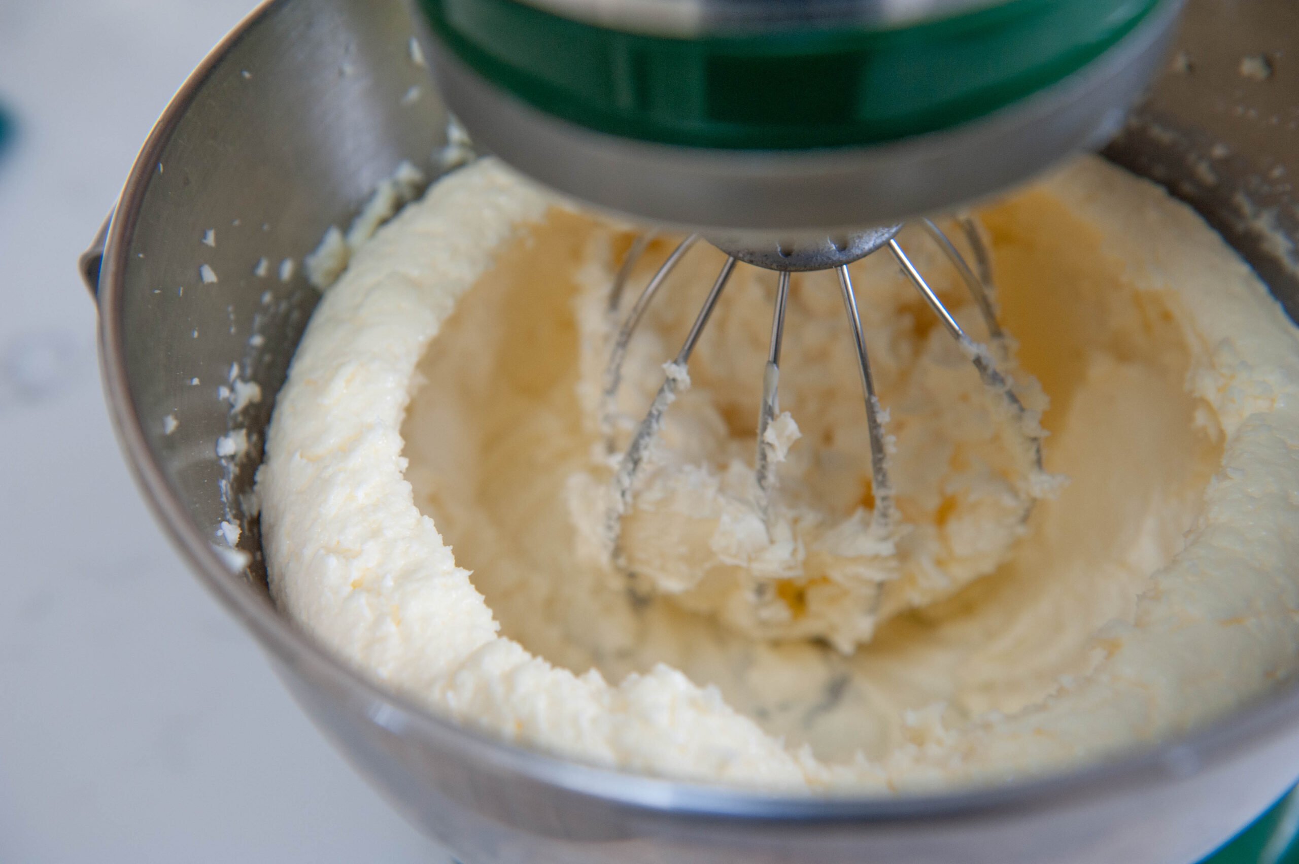 close up of whipping buttercream