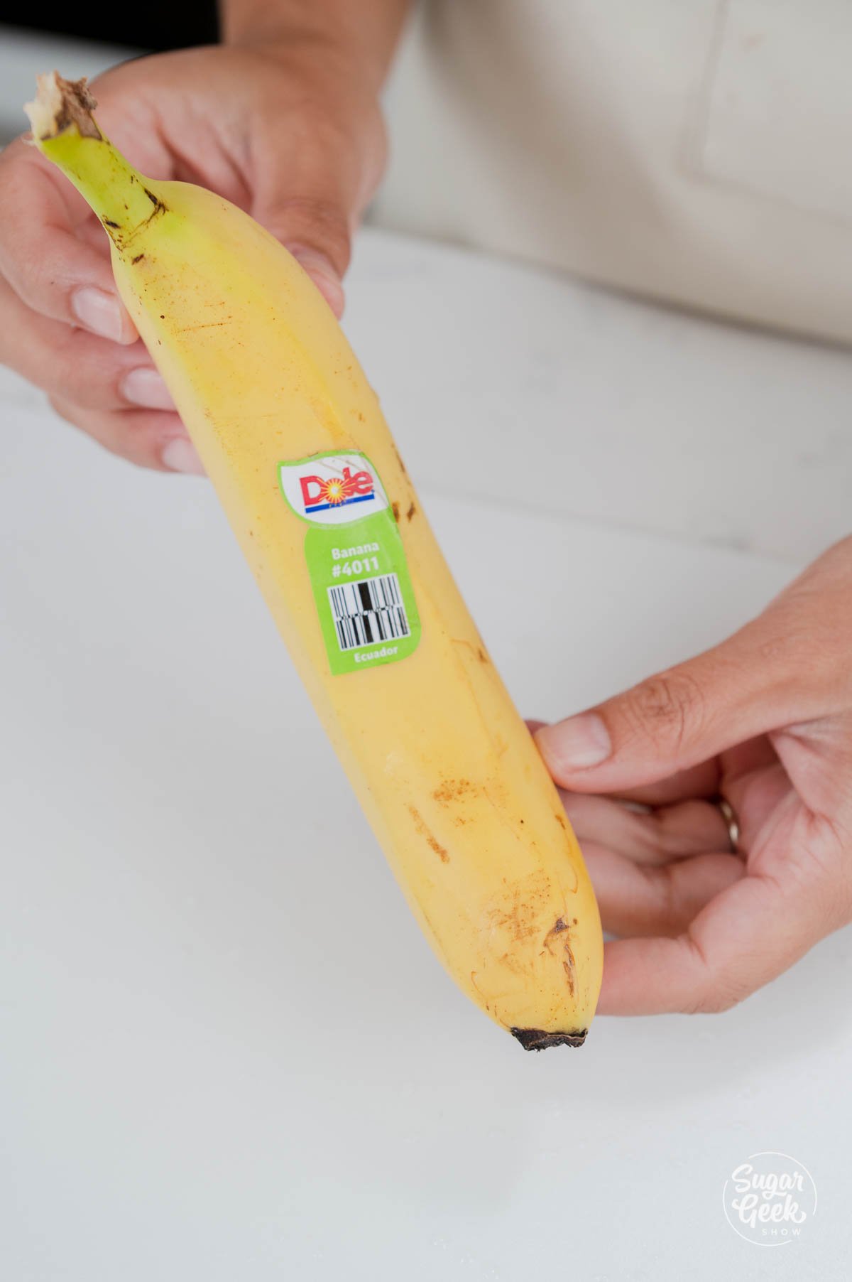 close up of dole banana