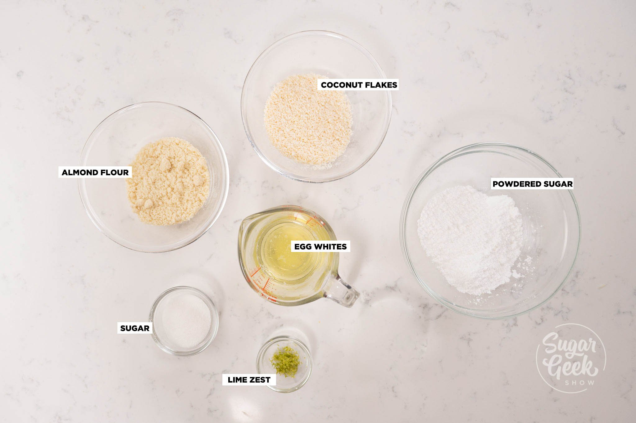 picture of coconut dacquoise ingredients
