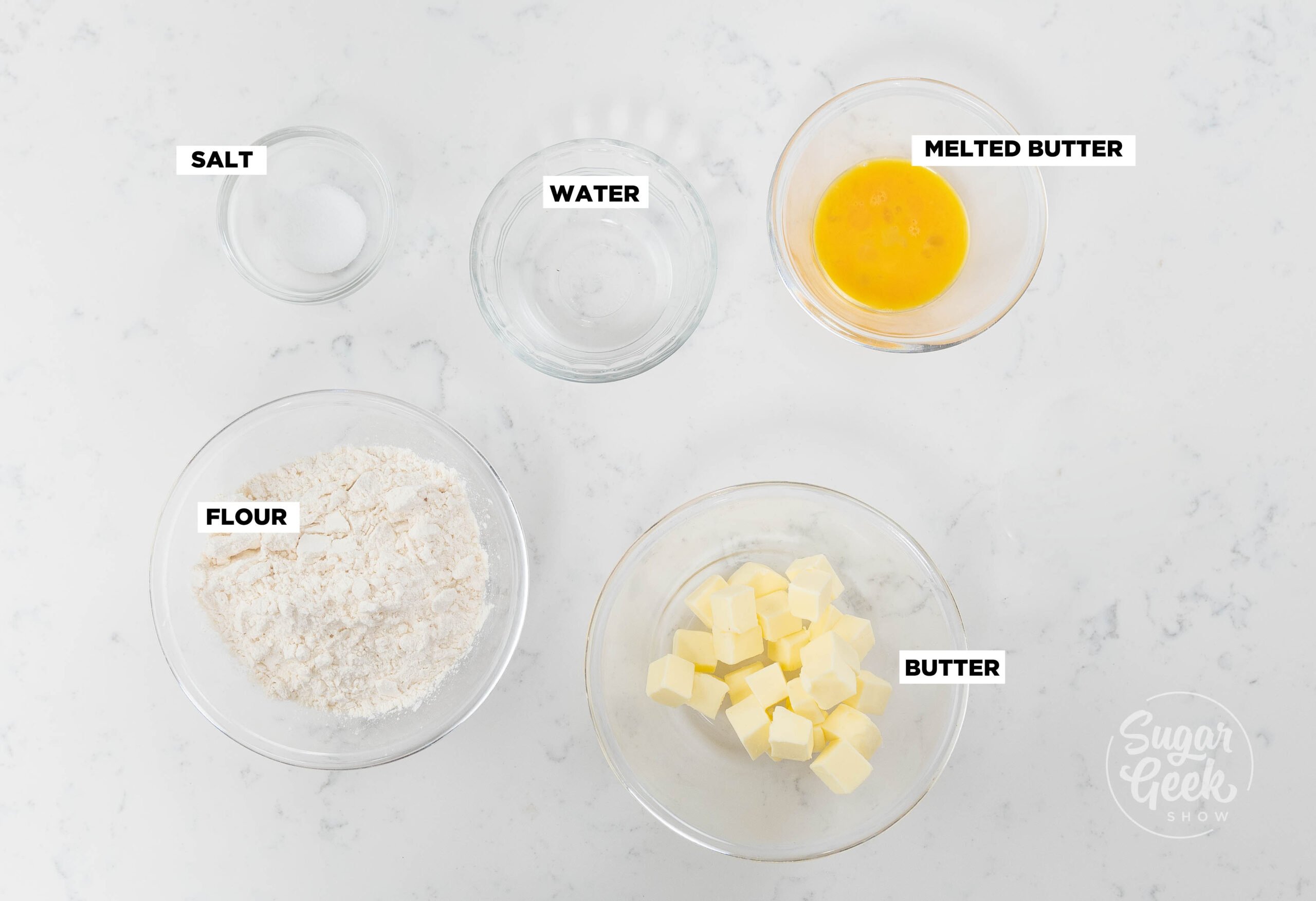 picture of puff pastry ingredients.