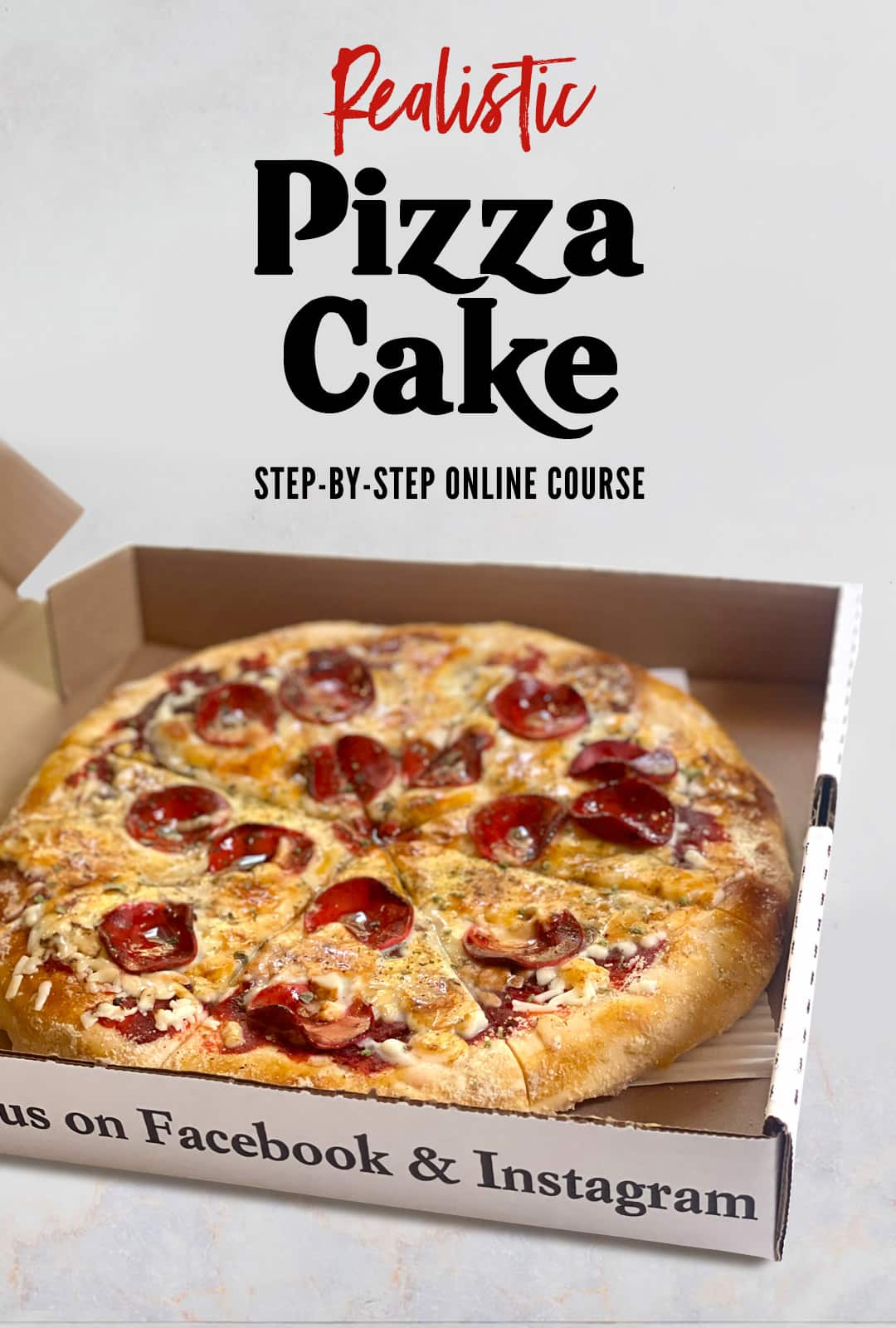 Cake sculpted to look like a pizza