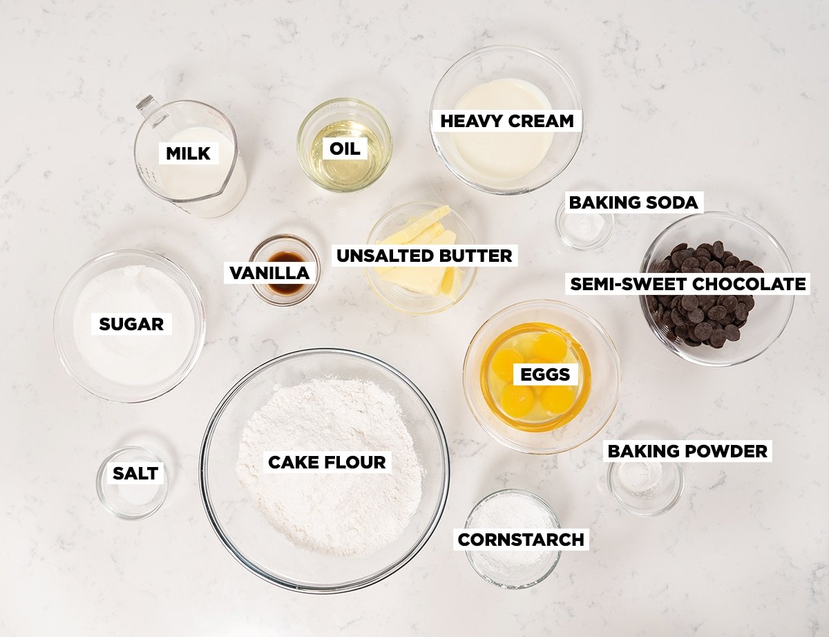 photo of ingredients for Boston Cream Pie.