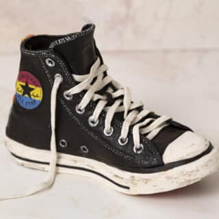 Cake sculpted to look like a Converse shoe