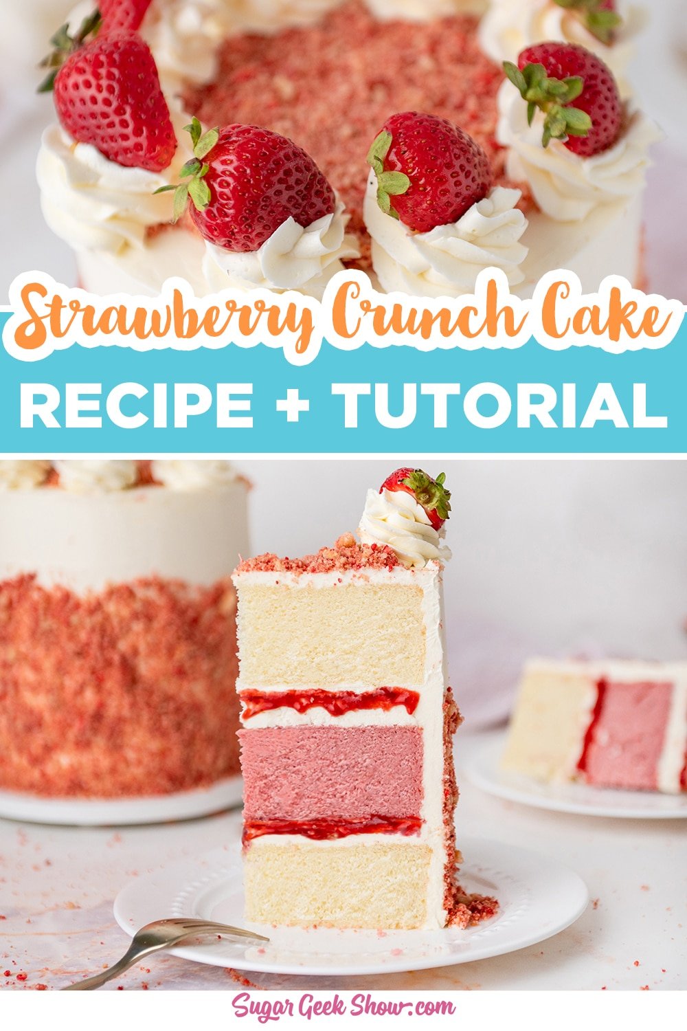 The Best Strawberry Crunch Cake Recipe Sugar Geek Show 1711