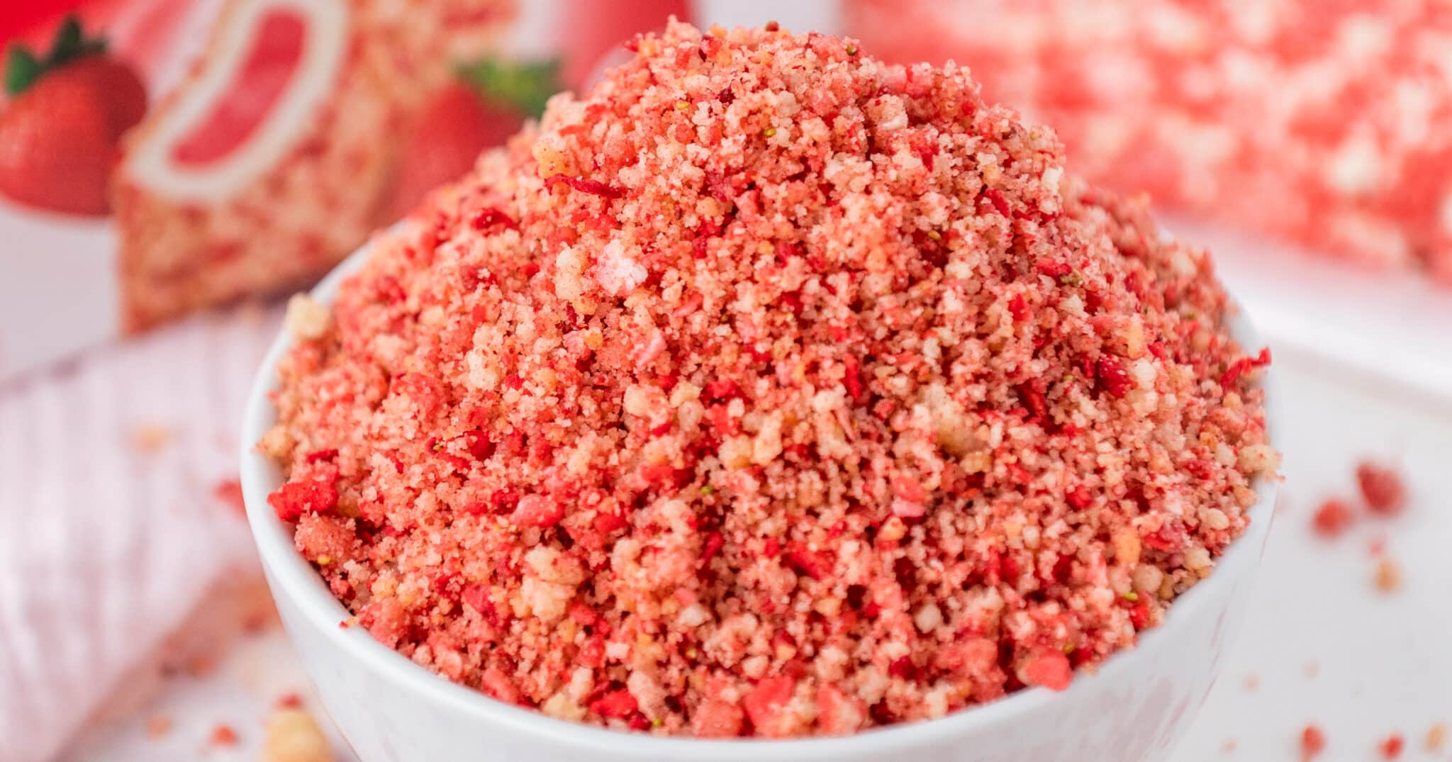 Strawberry flavored Cornstarch Chunks, Pebbles, Crumbs – Satisfying Crunchy
