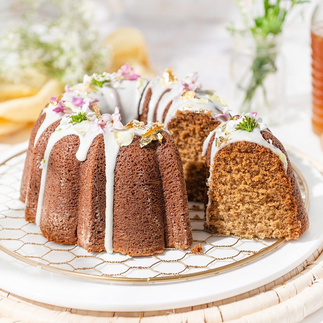 Honey Cake with slice removed