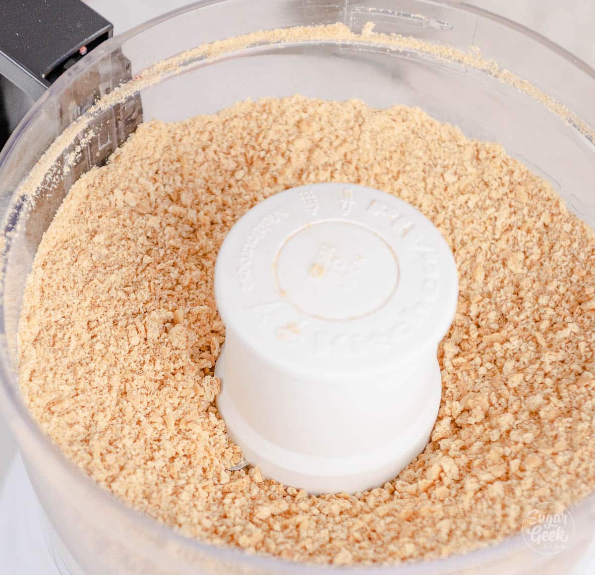 ground up graham crackers in a food processor
