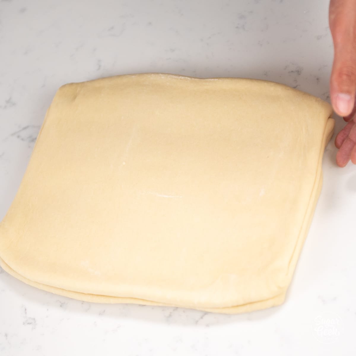 rectangle of croissant dough