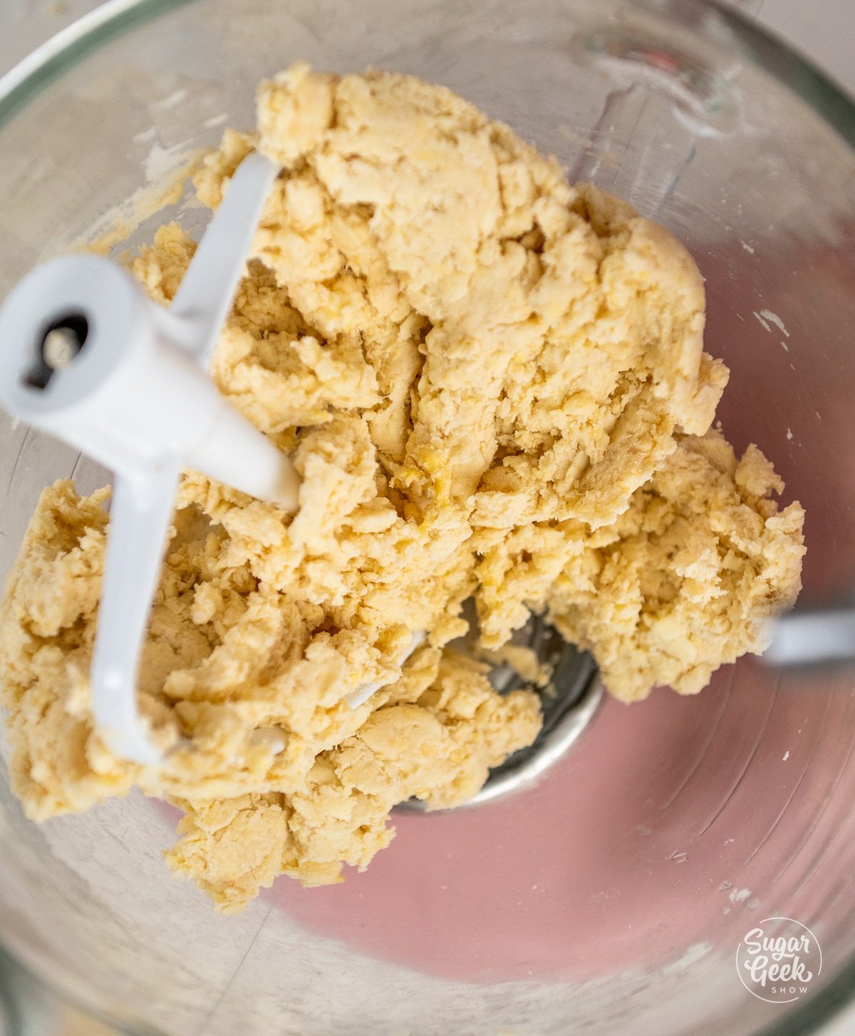 photo of dough after eggs have been added and mixed. 