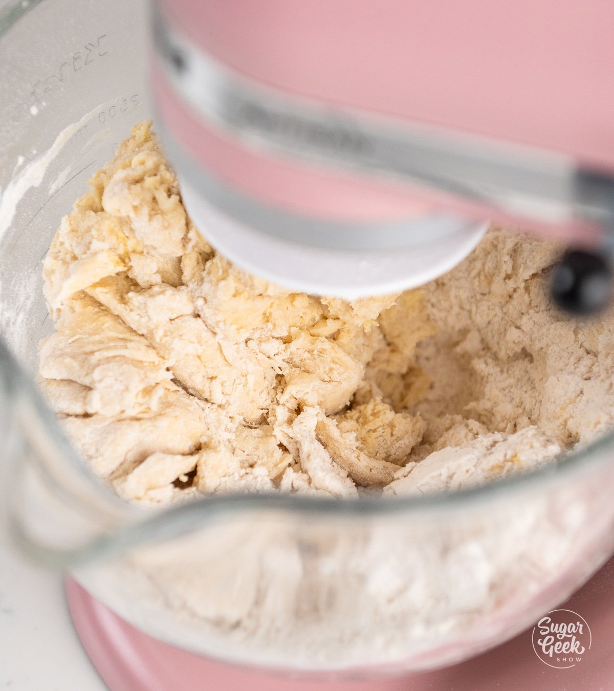 dough mixing in a stand mixer bowl