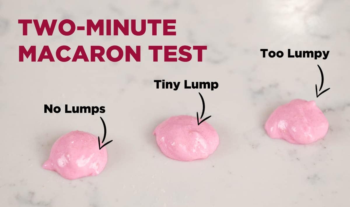 three macaron batter tests