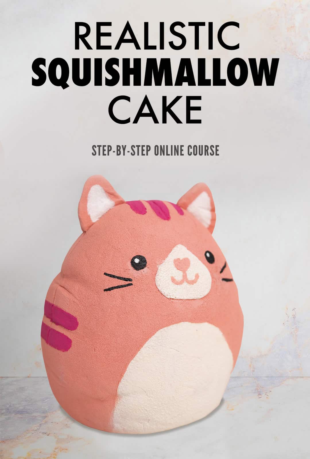 Cake sculpted to look like a squishmallow