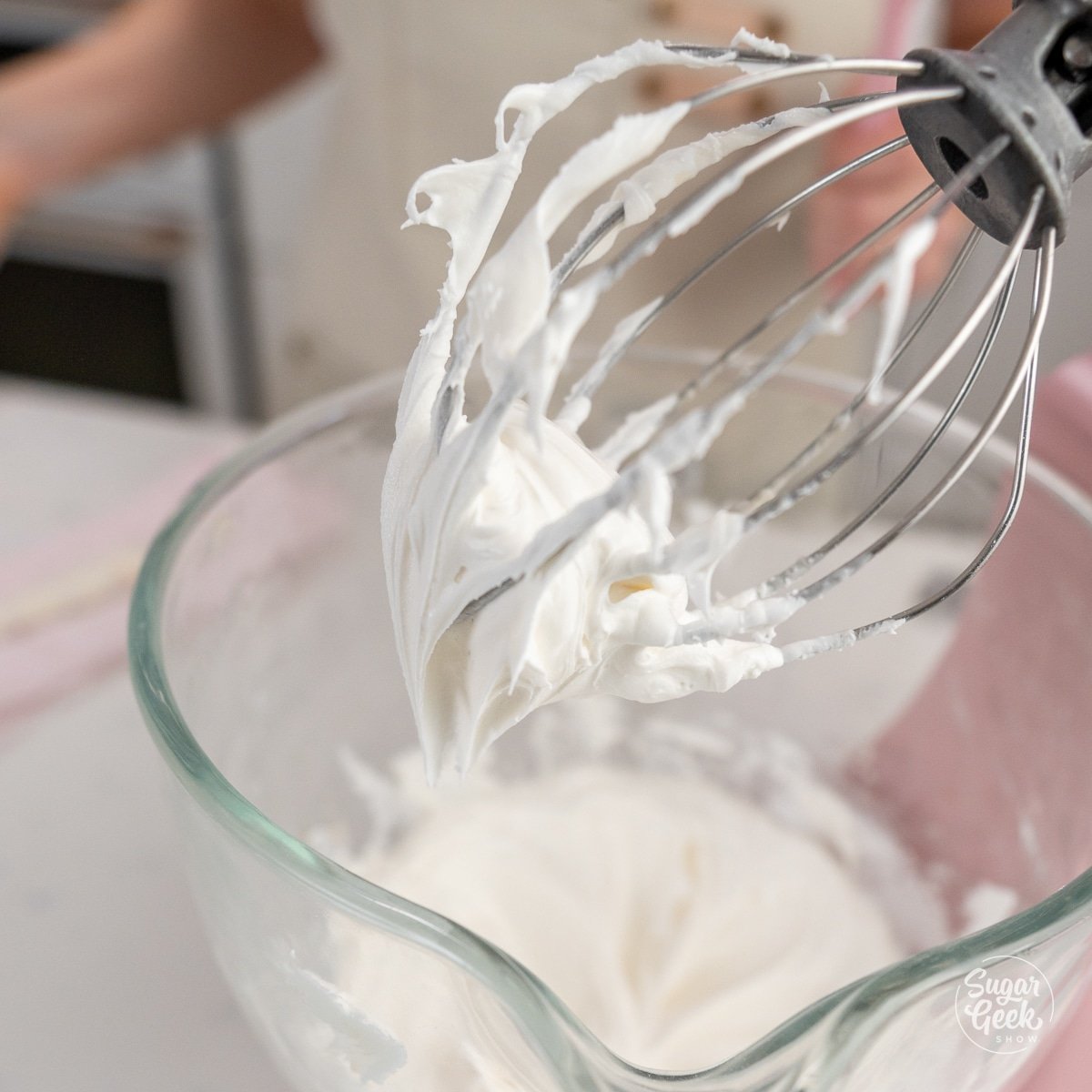 royal icing covering whisk attachment. 