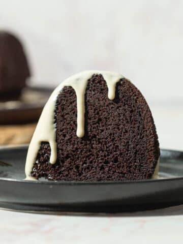 slice of Guinness chocolate cake on a plate