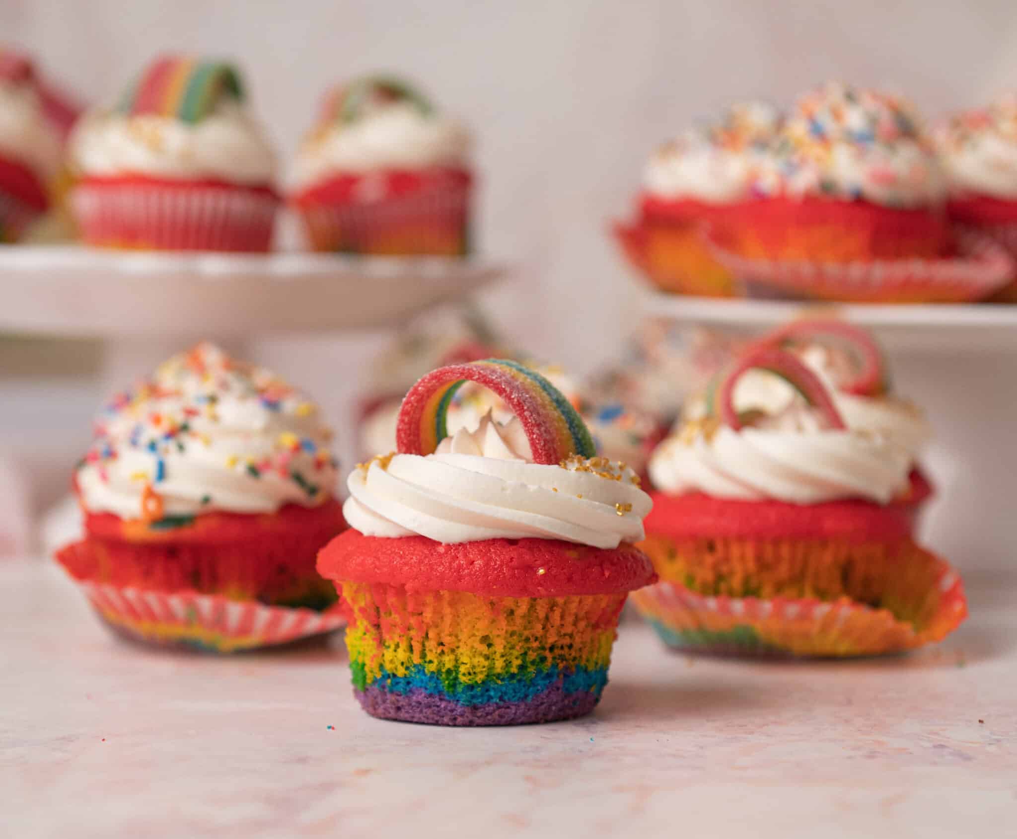 rainbow cupcakes with vanilla buttercream