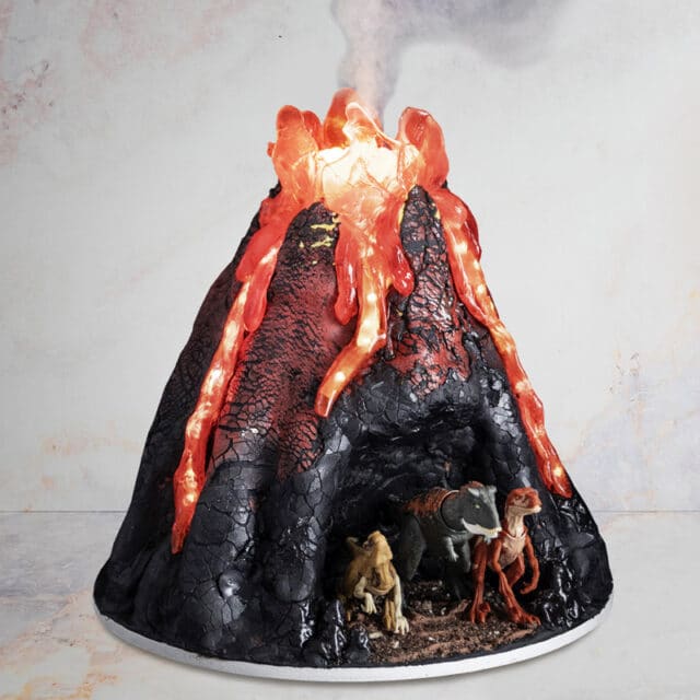 Cake sculpted to look like a volcano