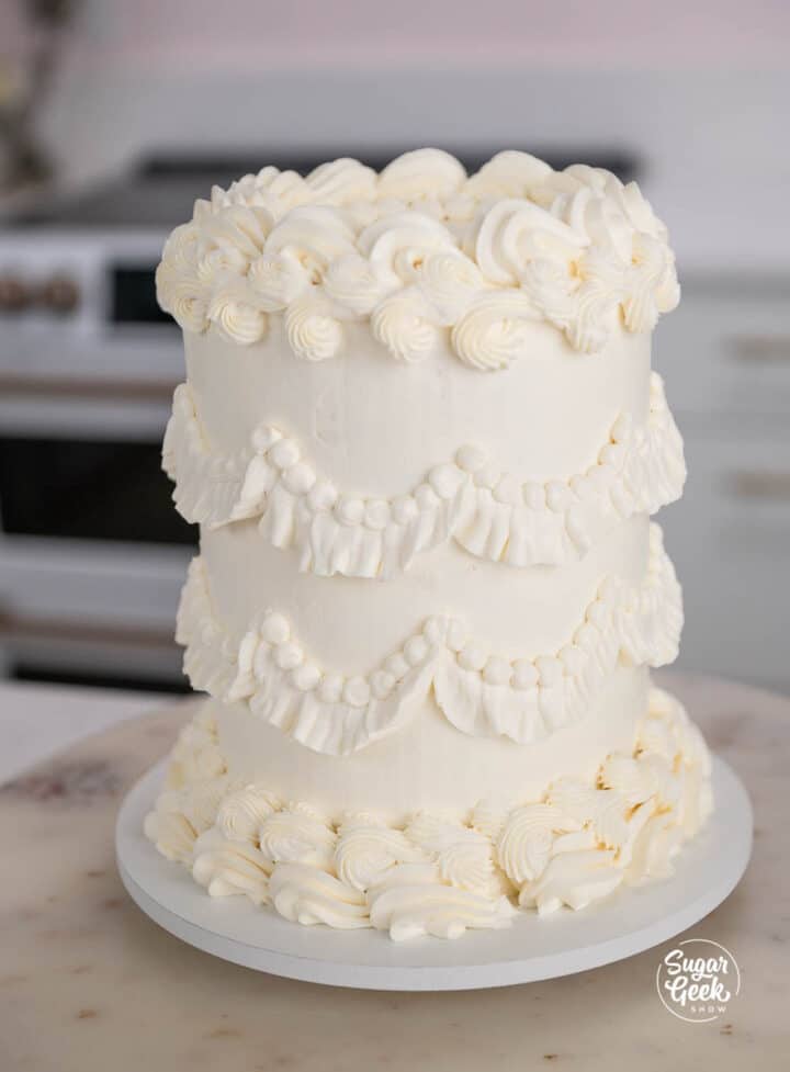 Vintage Cake With Buttercream Piping Recipe And Tutorial
