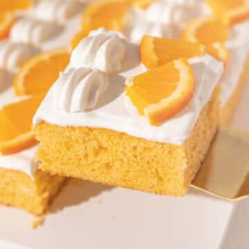 close up of creamsicle cake