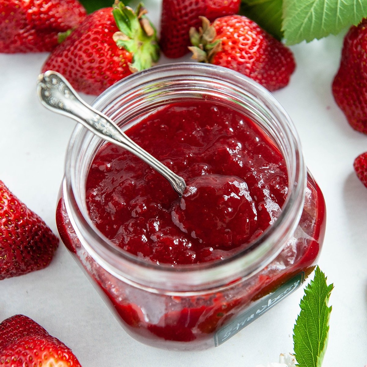 strawberry reduction in a jar