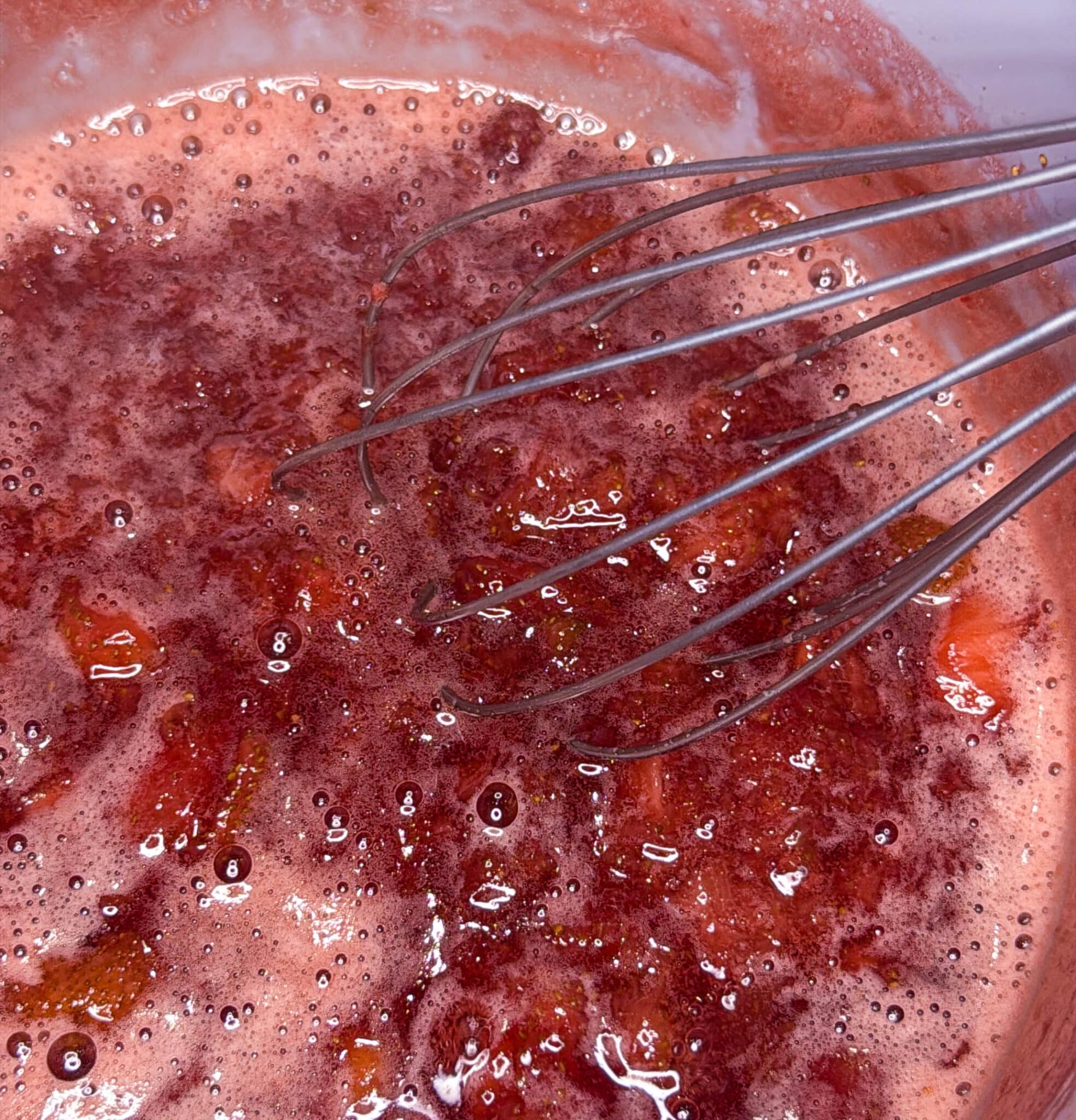 Reduced strawberry mixture