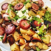 close up of breakfast scramble