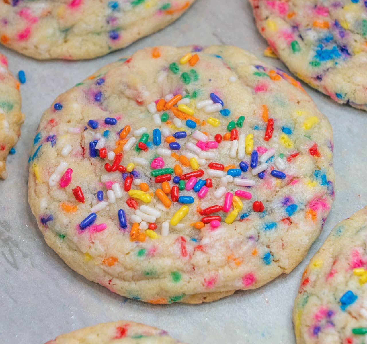 close up funfetti cookie
