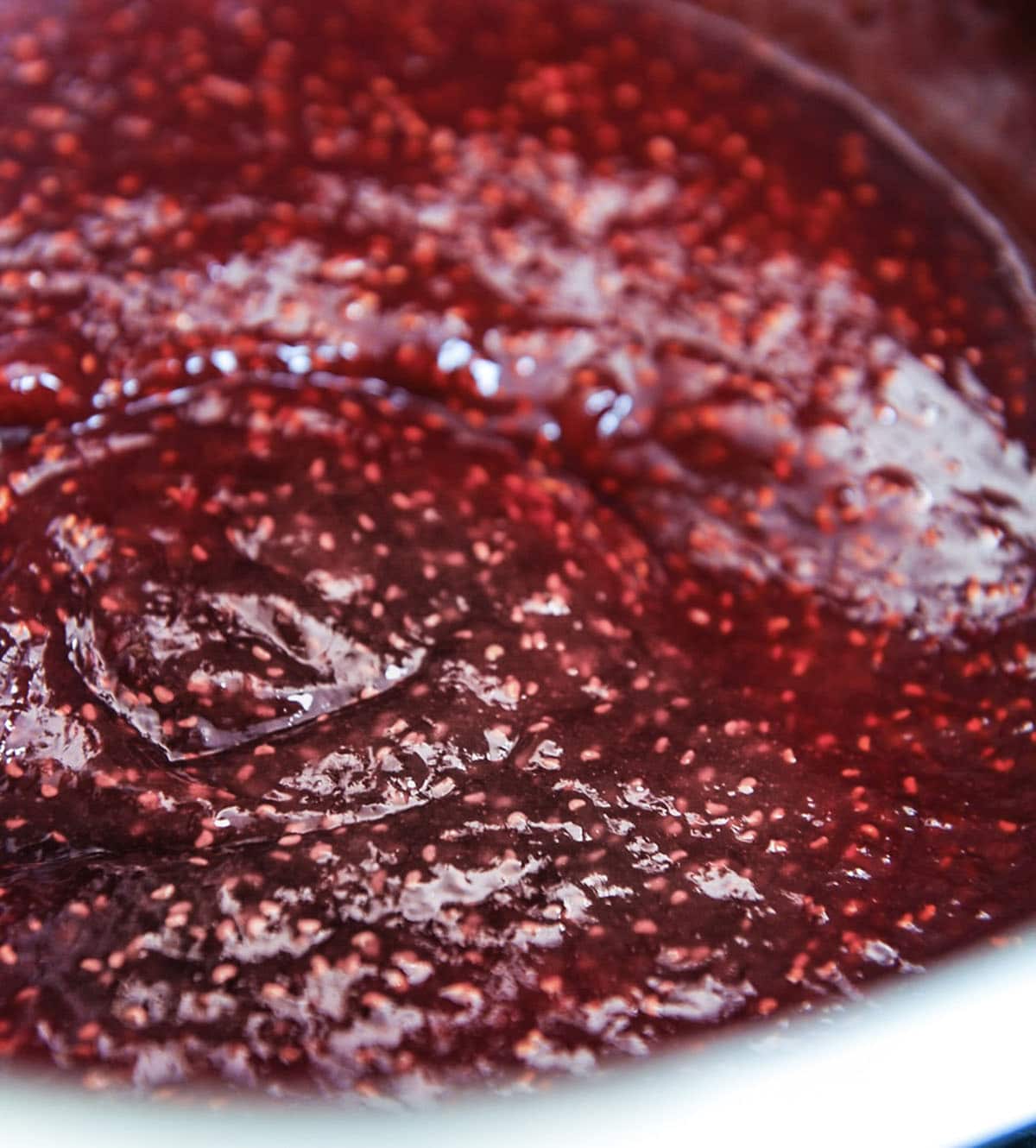 close up of raspberry filling