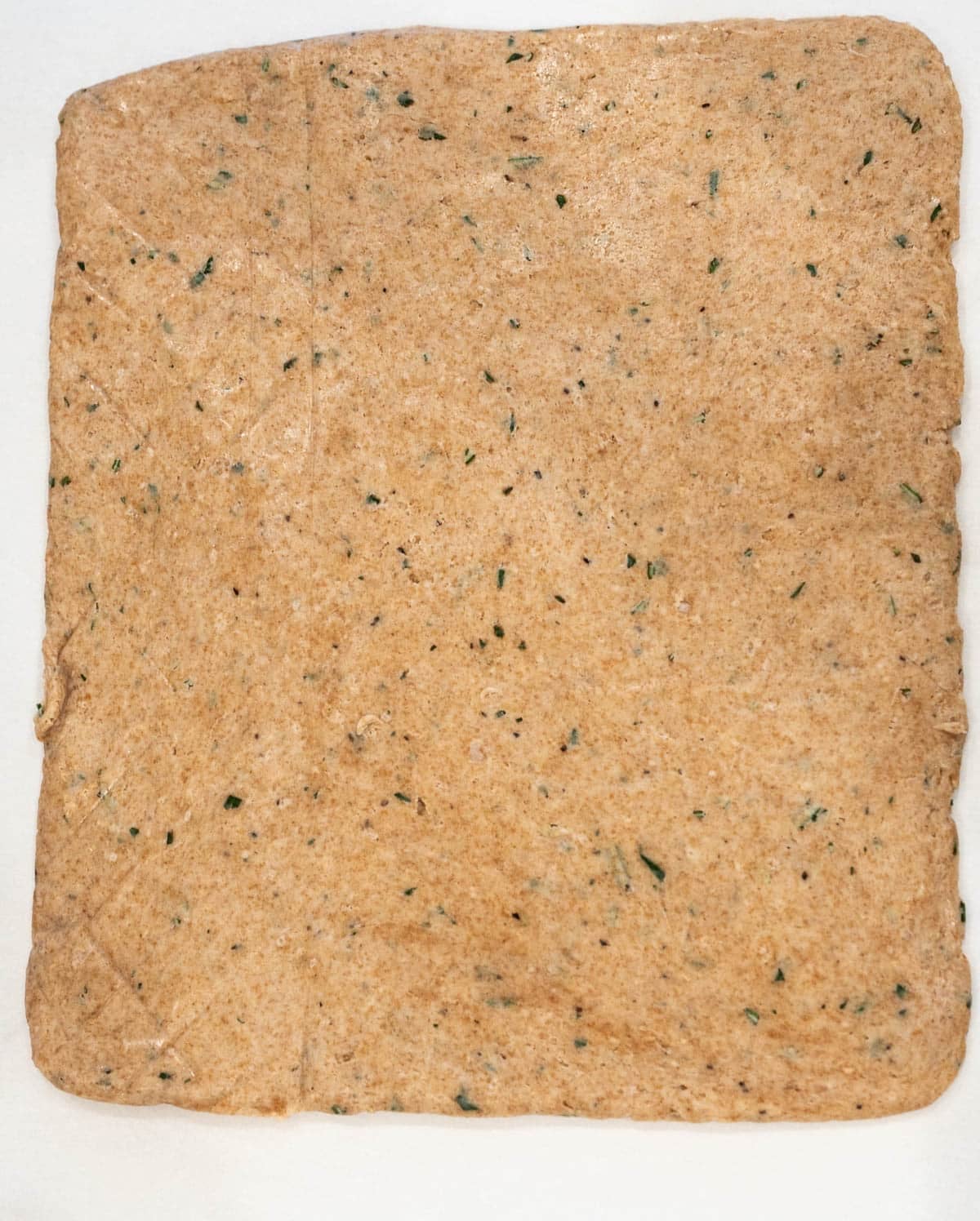Sourdough discard dough rolled out thin.