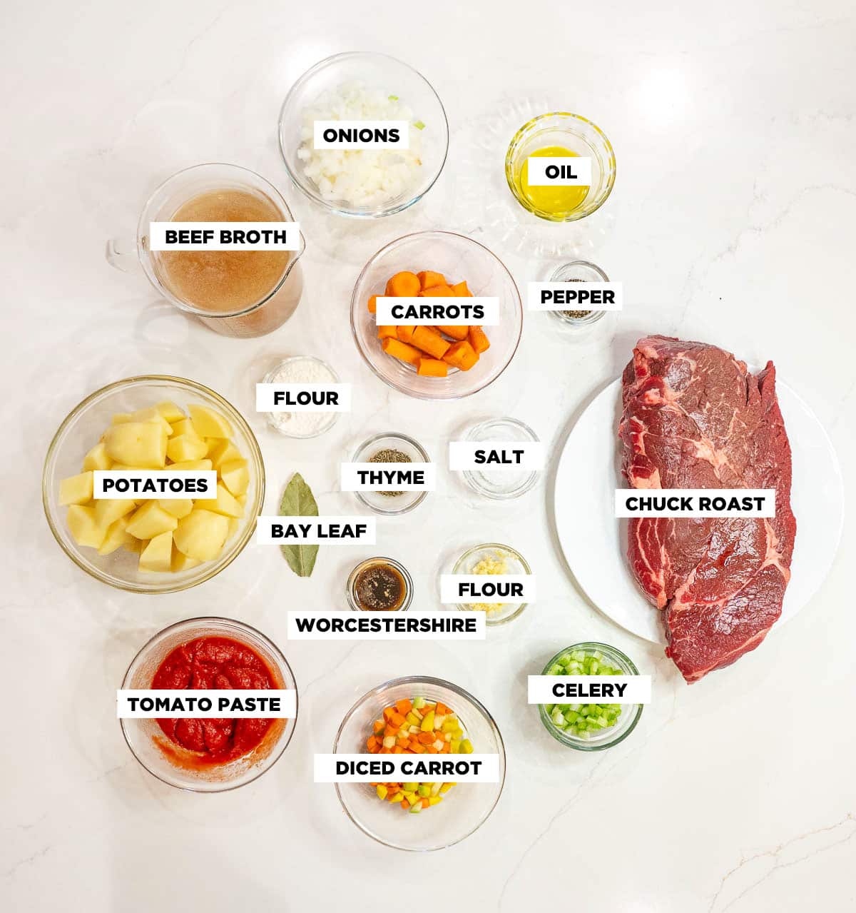 Ingredient shot for Instant Pot Beef Stew.