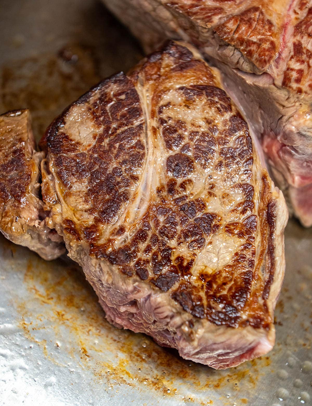 Seared beef chuck roast.