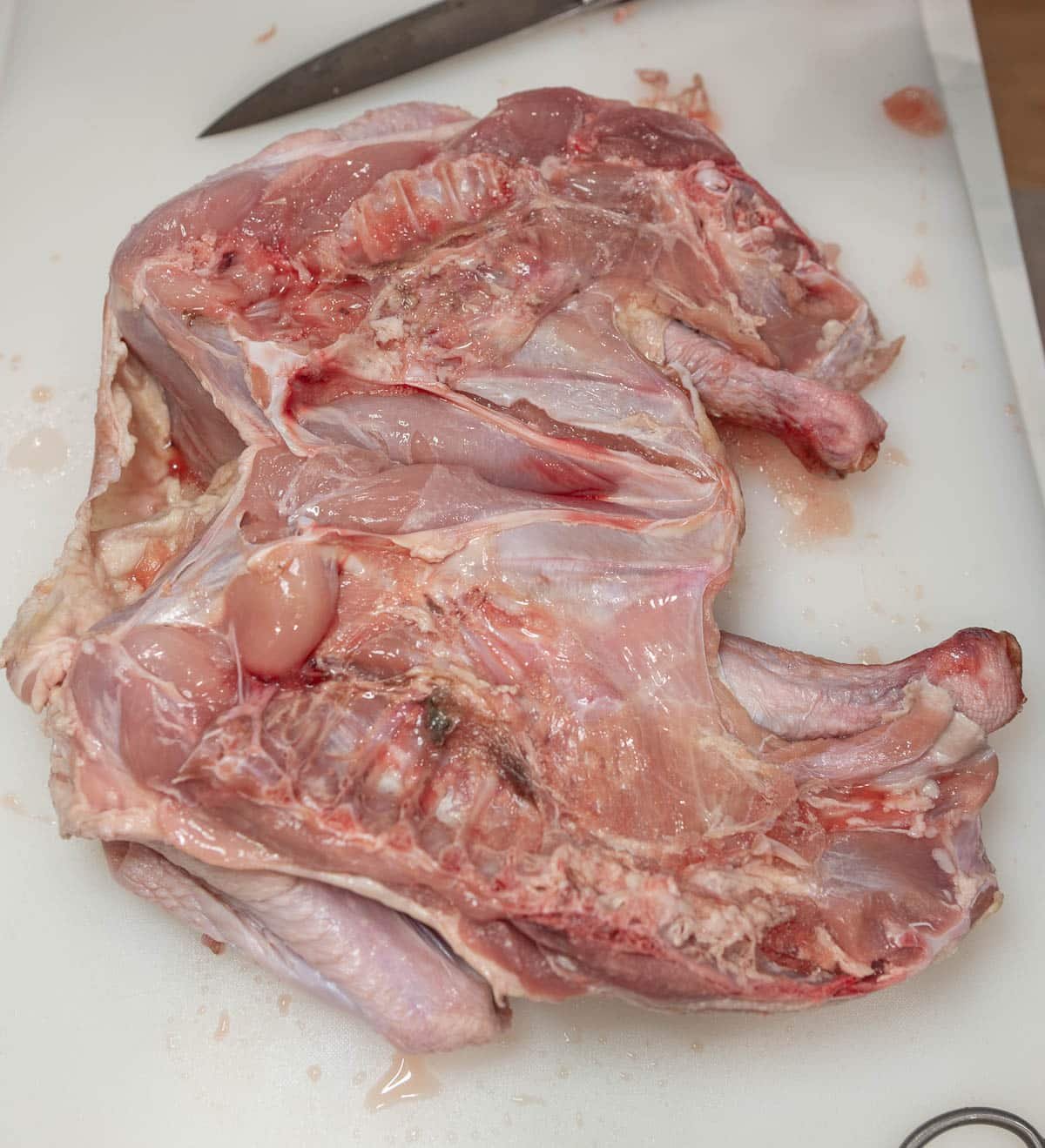 Turkey fully spatchcocked.