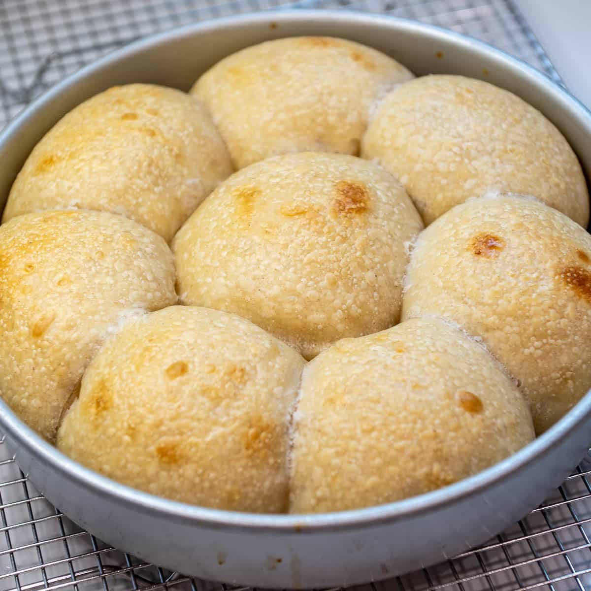 Fully baked Sourdough Rolls.